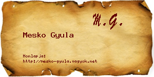 Mesko Gyula névjegykártya